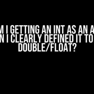 Why am I getting an int as an answer when I clearly defined it to be a double/float?